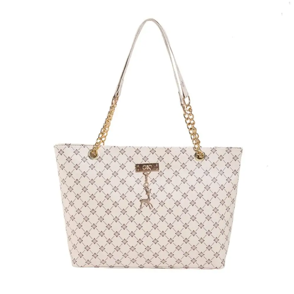 Durable PU Leather Shoulder Bags Large Capacity Printing Shopping Bag Handbags Women image 3