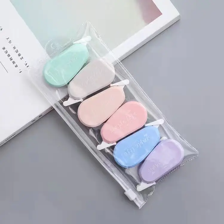 3Pcs Whiteout Mini School Colored Correction Tape Cute Push White For School Office Stationery Creative Correction Tape