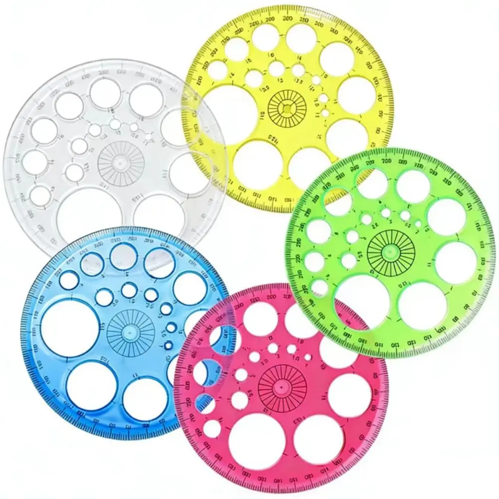 Diameter 11.5cm 360-degree Round Ruler 360-degree Circular Patchwork Ruler Multicolored Transparent Circular Ruler