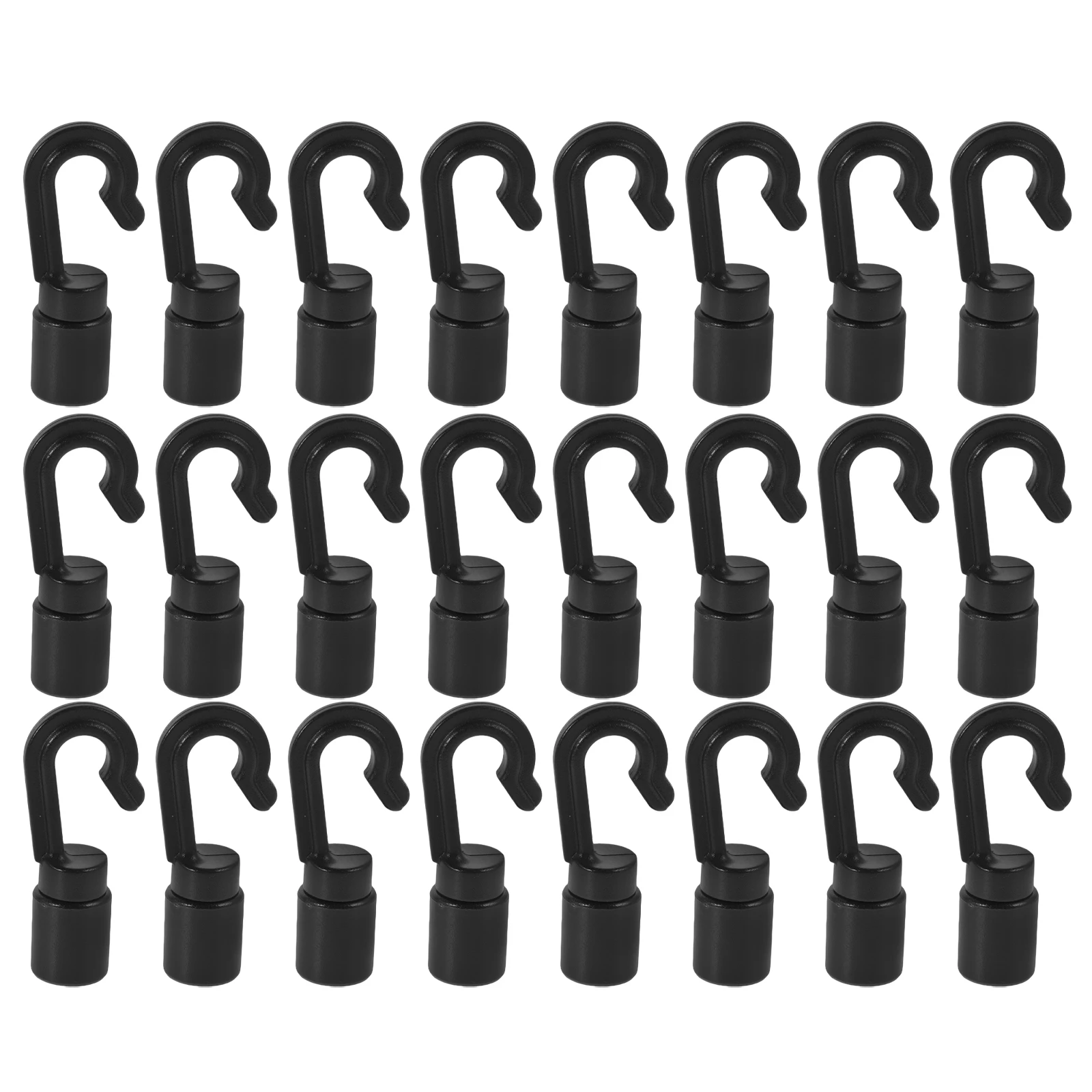 

30pcs Plastic Shock Cord Hooks Kayak Lashing Canoe Bungee Hook Heavy Duty Marine Fixed Hooks Black Elastic Rope Clip Boat