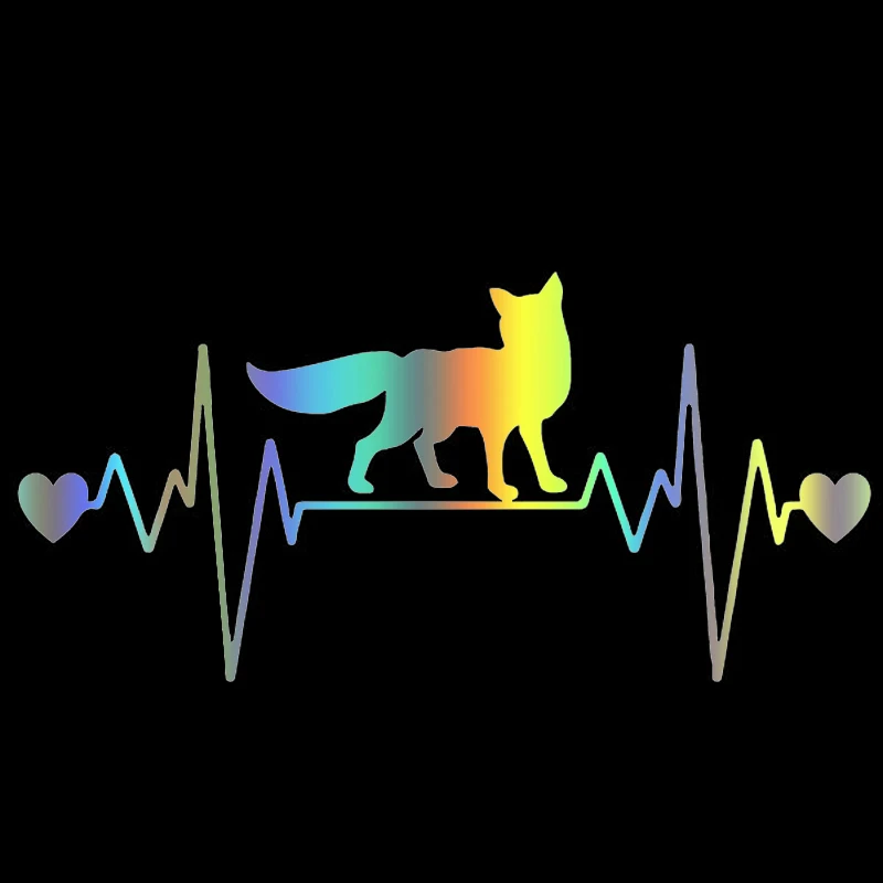 Y274# Car Sticker Fox Heartbeat Line Waterproof Vinyl Decal Auto Accessories Pegatinas Para Coche DIY Styling