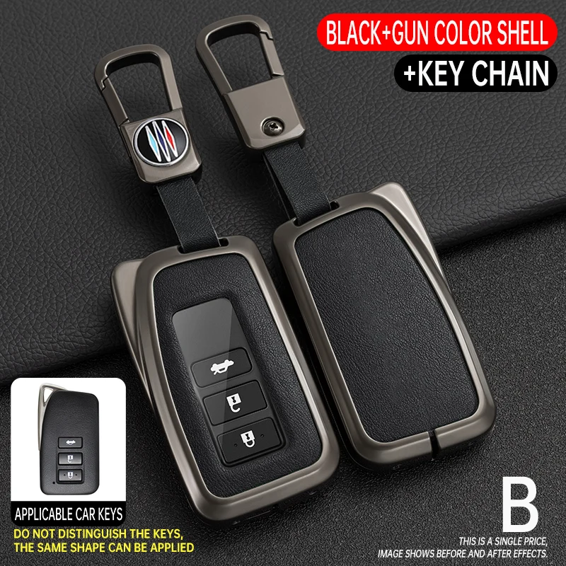 Metal Leather Car Key Fob Case Cover Keychain For Lexus NX RX LX IS ES GS 200t 250 300 300h 350 450h 500h Accessories