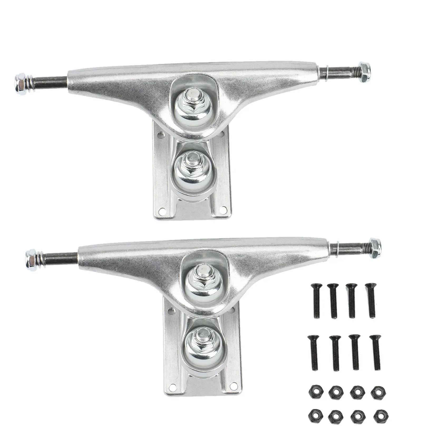 

1Pair Double Floor Longboard Trucks 6.25Inch Skateboard Bracket Trucks Gravity Casting Tech Rear Truck,Silver HR85A