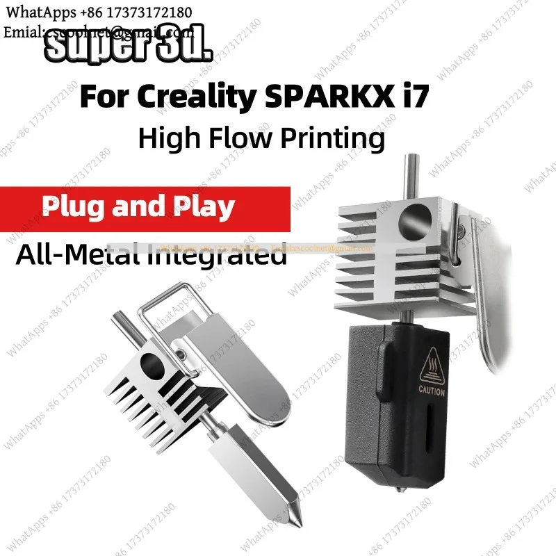 for SPARKX I7 Hotend Assembled Hardened Steel Nozzle Copper Alloy Heating Block Hot End Print Head for Creality I7 3D Printer
