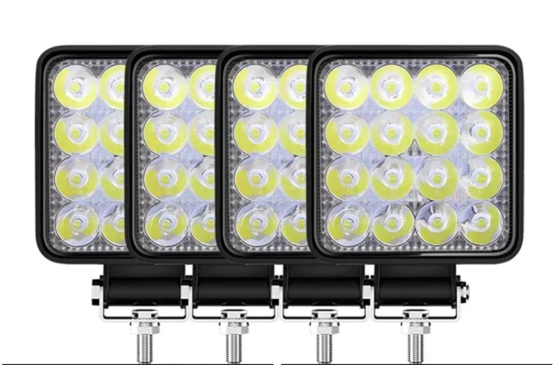 4 قطعة سيارة عمود إضاءة LED Worklight 48 واط الطرق الوعرة ضوء العمل 12 فولت ضوء الضباب مصباح 4x4 LED جرار المصابيح الأمامية الأضواء لشاحنة ATV 4 I