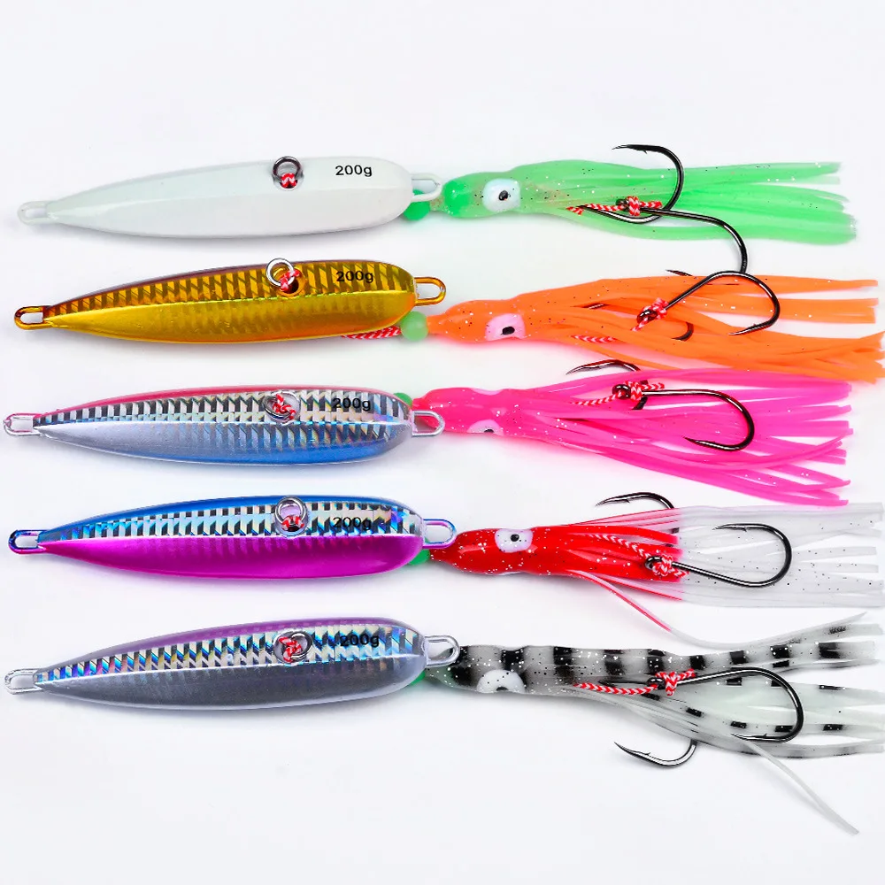 Fishing Lure Jigbait 130g/180g/200g Jigs Lead Jig Head Spinner Bait  Boat Trolling Baits Deep Sea Metal Lures 1 Piece Sale view 4