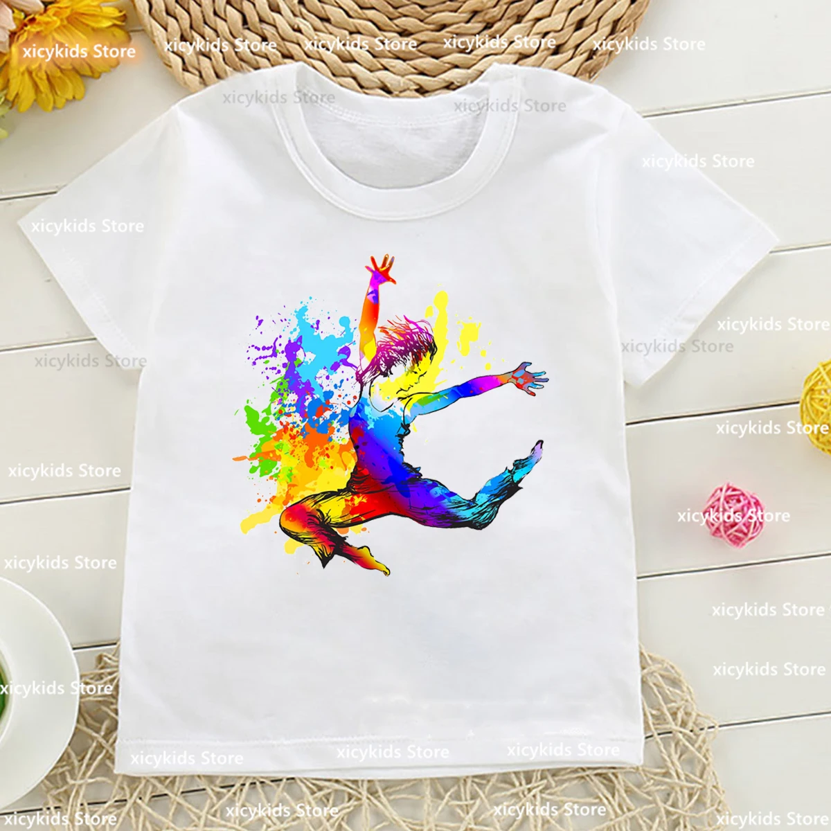 Ballet Dancers Printed Girls T-Shirt Dance Enthusiasts Tshirt Cute Kids Tshirt Fashion Kawaii Girls Clothing Dance Team Clothing