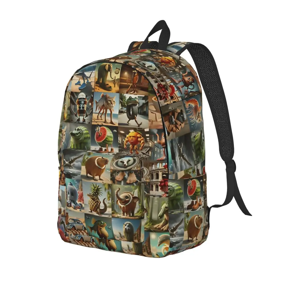 Funny Italian Brainrot Meme Casual Backpack Durable Student Hiking Travel Daypack for Men Women Laptop Shoulder Bag