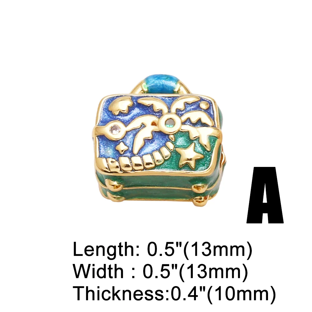 OCESRIO Multicolor Crystal Small Heart Charms for Bracelet Copper Gold Plated Enamel Handbag Jewelry Making Supplies chma310