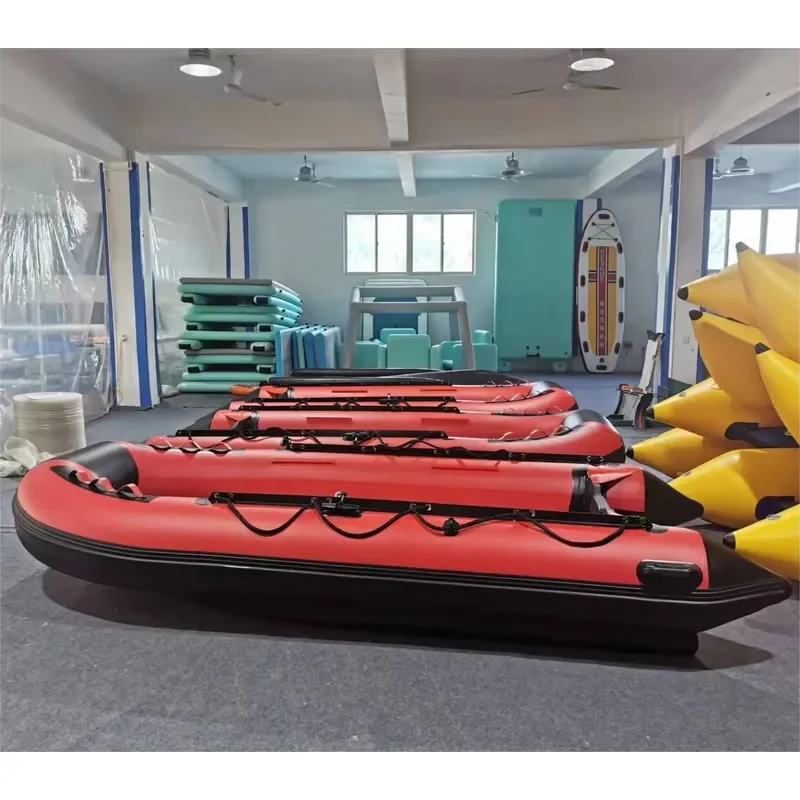 3M Inflatable Rescue Boat 4 Person Heavy Duty PVC Raft for Flood Emergency Motor Compatible Durable Long Distance Watercraft