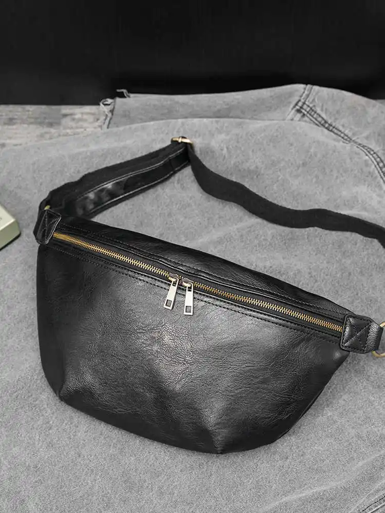 Vintage Pu Borst Tassen Voor Mannen Nieuwe Veelzijdige Reizen Sport Fietsen Schouder Crossbody Tassen Mode Grote Capaciteit Knapzak