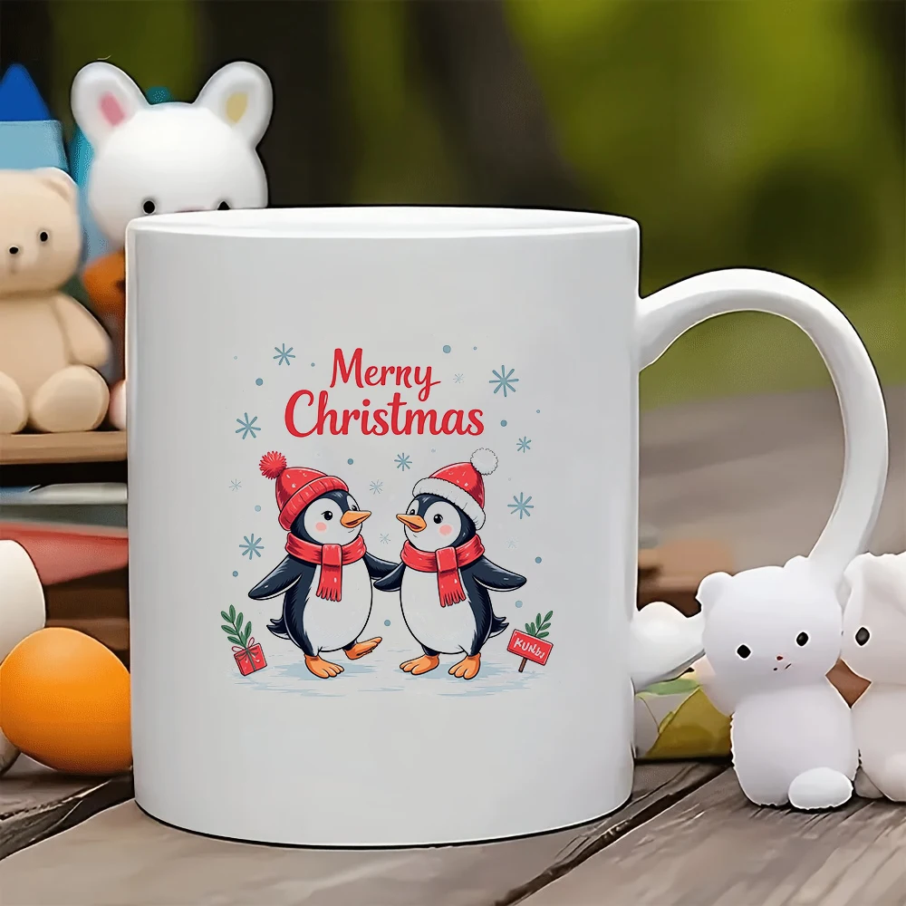 

11oz Mug + Christmas Penguin Cartoon Design Christmas Gift Kids Cup Family Office Coffee Mug