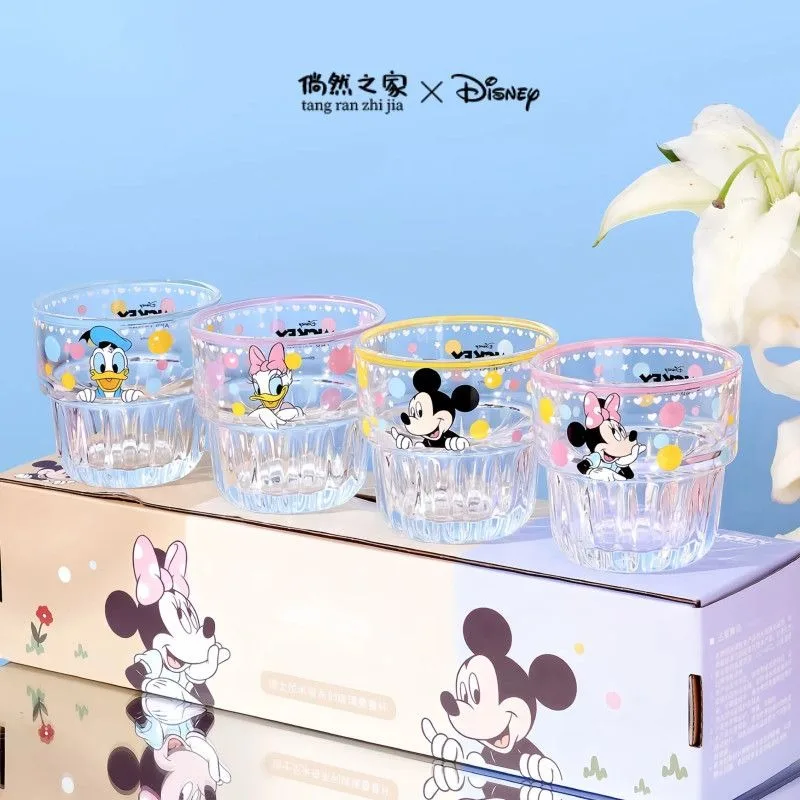 

4pcs Kawaii Sanrio Ins Fashion Glass Water Cups Cute Cartoon Children Cold Drink Coffee Juice Bottle Lovely Gifts for Kids