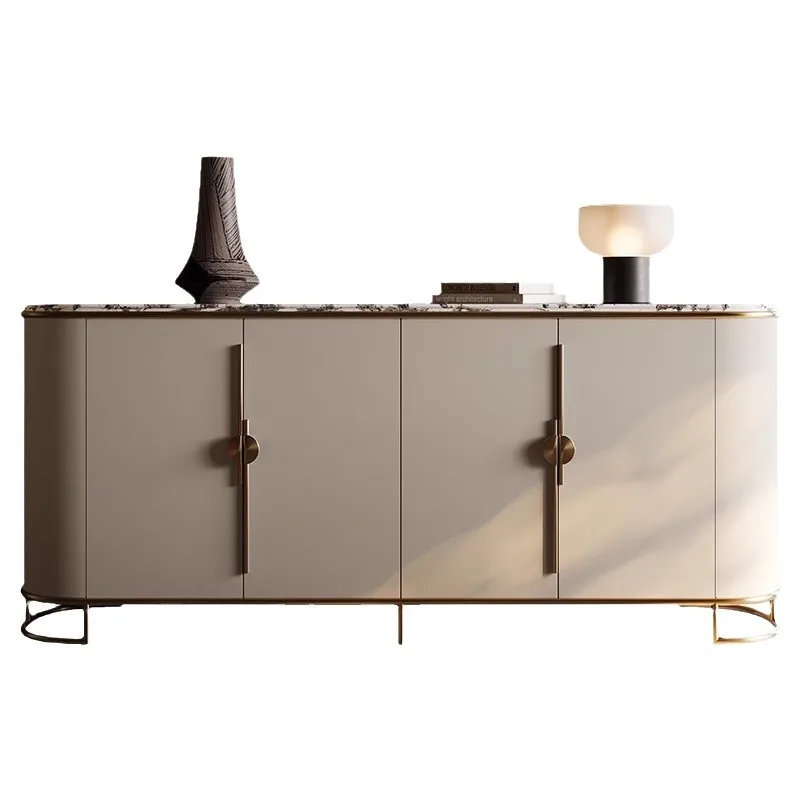 

High-end door cabinet light luxury modern simple living room natural luxury stone dining side cabinet