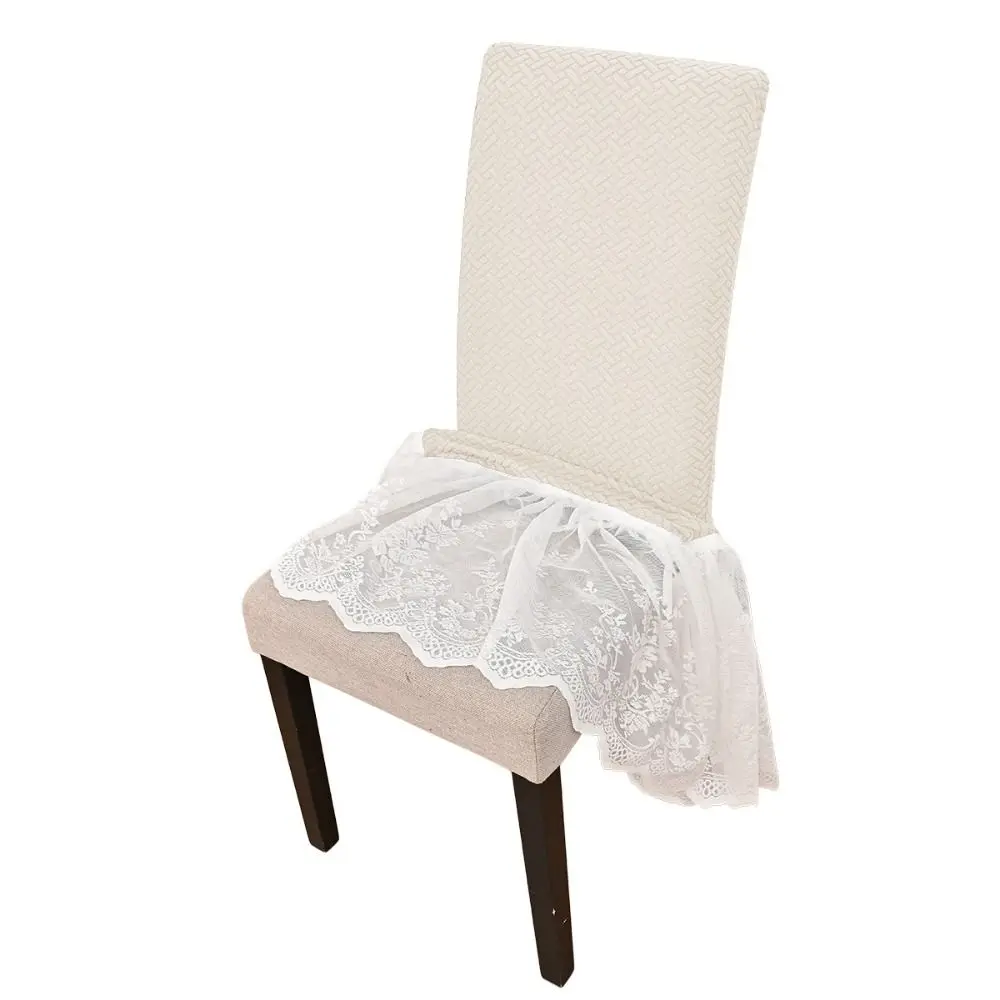 Thickened Chair Cover with Skirt Dust-Proof Stretchable Elastic Chair Cover Breathable Anti-Slip Full Wrap Stool Cover Kitchen