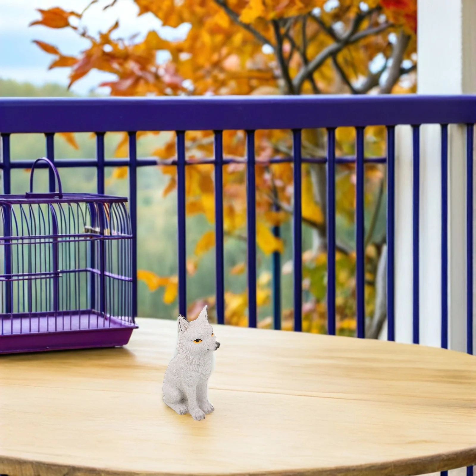 تمثال ثعلب صغير من الراتنج تمثال صغير نابض بالحياة لحديقة وعاء نبات بونساي حديقة خرافية منظر طبيعي ديكور مشهد صغير خارجي