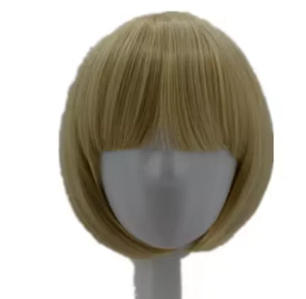 Peruca sintética loira ondulada curta para mulheres, cabelo resistente ao calor, fantasia de Halloween, carnaval cosplay, peruca de estudante Bob