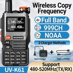 Baofeng UV-K61 Walkie Talkie Air Band  Wireless Copy Frequency Type-C Charger UHF VHF DTMF NOAA UV-5R Upgraded UV K6 Ham Radio