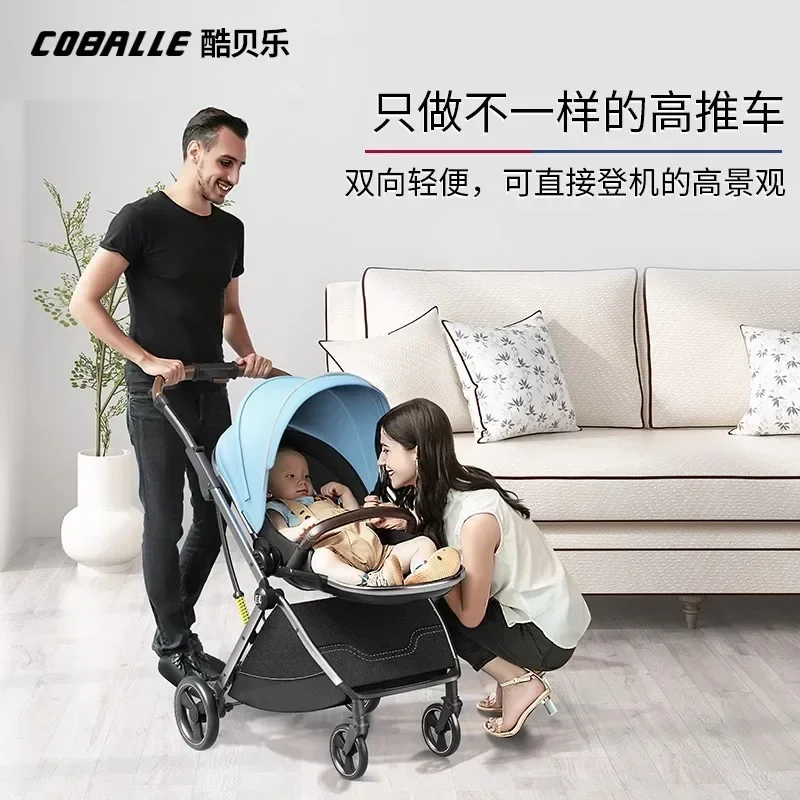 Baby Stroller Can Be Seated or Reclined Lightweight High Landscape Two-way Folding Newborn Hand Pushed Baby Stroller Bb