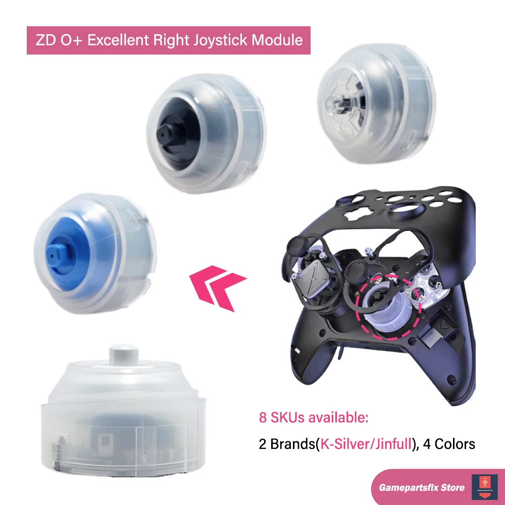 ZD O+Excellent Game Controller Right Joystick Module Replaceable Joystick Module Removable GinFull TMR Joystick K-Silver