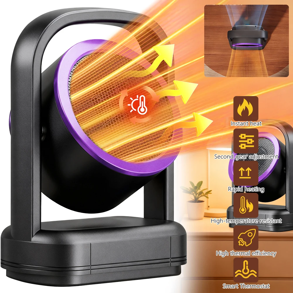 

Портативный электрический обогреватель 500 Вт, воздуходувка, натуральный горячий ветер, регулируемый PTC, керамический, быстрый нагрев, настольный обогреватель, тепловой воздух