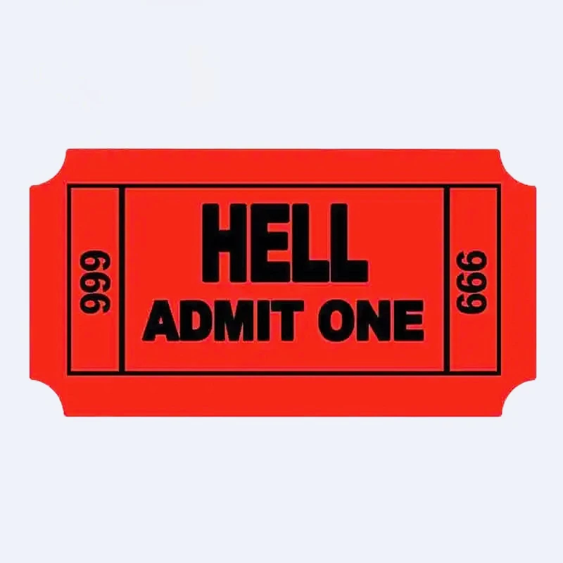 Para Funny Hell Admit One pegatinas de coche calcomanía impermeable para JDM SUV RV vinilo decoración de envoltura de coche 13cm x 7,1 cm PVC KK