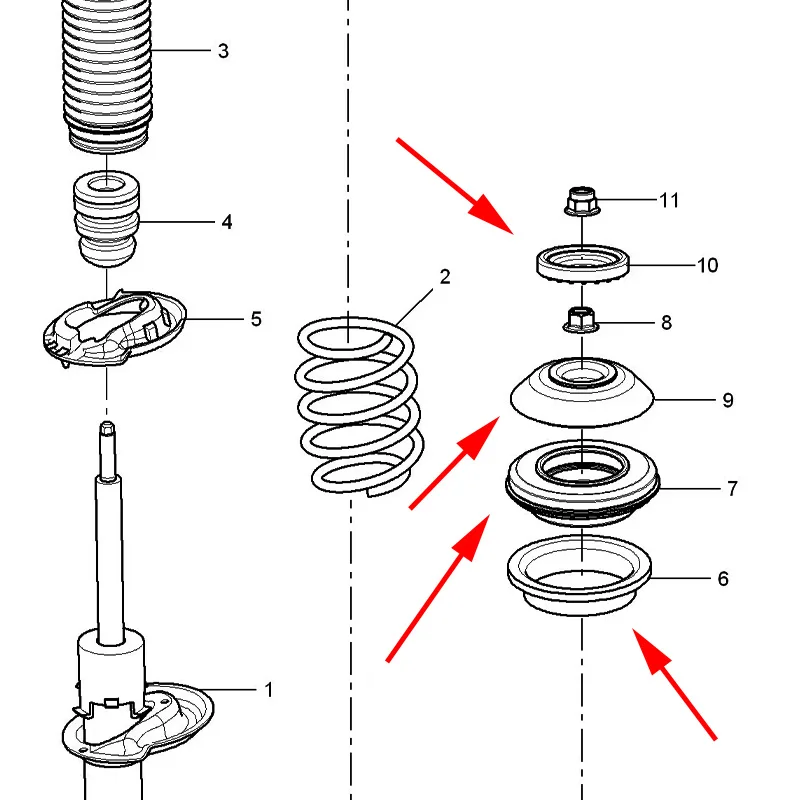 10056880 10056878 30003608 10056881Original front shock absorber upper seat flat bearing shock absorber spring pad For SAIC MG 3