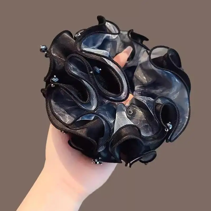 Koreanische Vintage Farbverlauf-Gaze-Haargummis Elegante Elastische Haarbänder für Damen Schicke Dutt- und Pferdeschwanz-Haaraccessoires – Detail 5