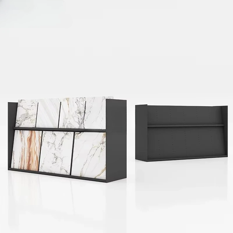 &c Boya Customized Ceramic Tiles Display Stand Rack Sample Metal Double-Sided Stone Display Rack for Showroom
