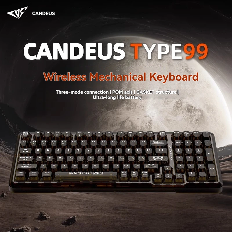 CANDEUS TYPE99 Mechanical Keyboard Customized Saturn Switch 3-Mode Bluetooth/Wireless GASKET 99-Key Hot Swap RGB Gaming Keyboard