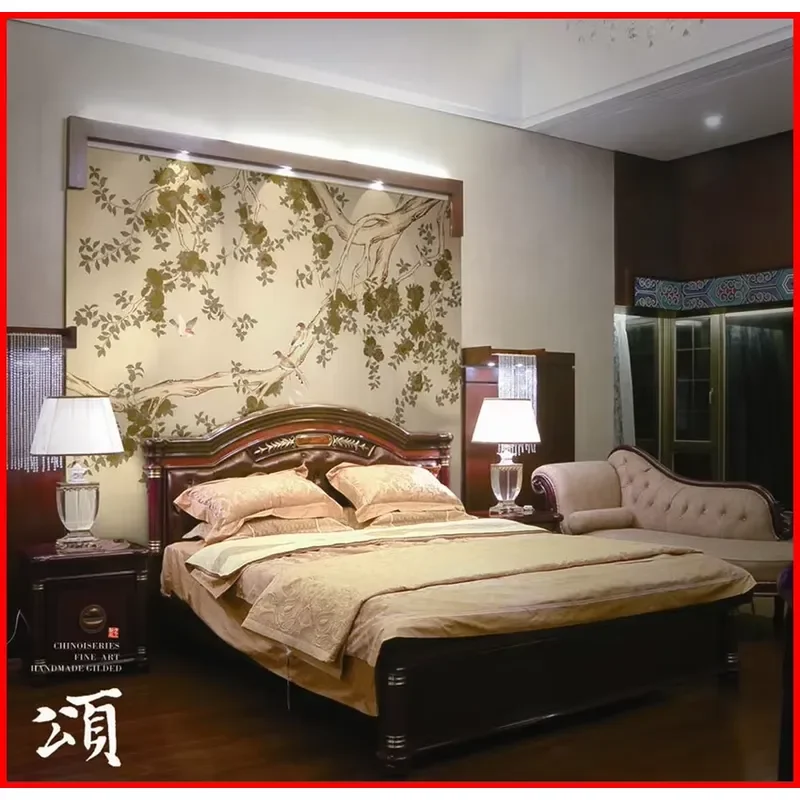 Gilded Hand Painted Non-woven Photo Wallpaper