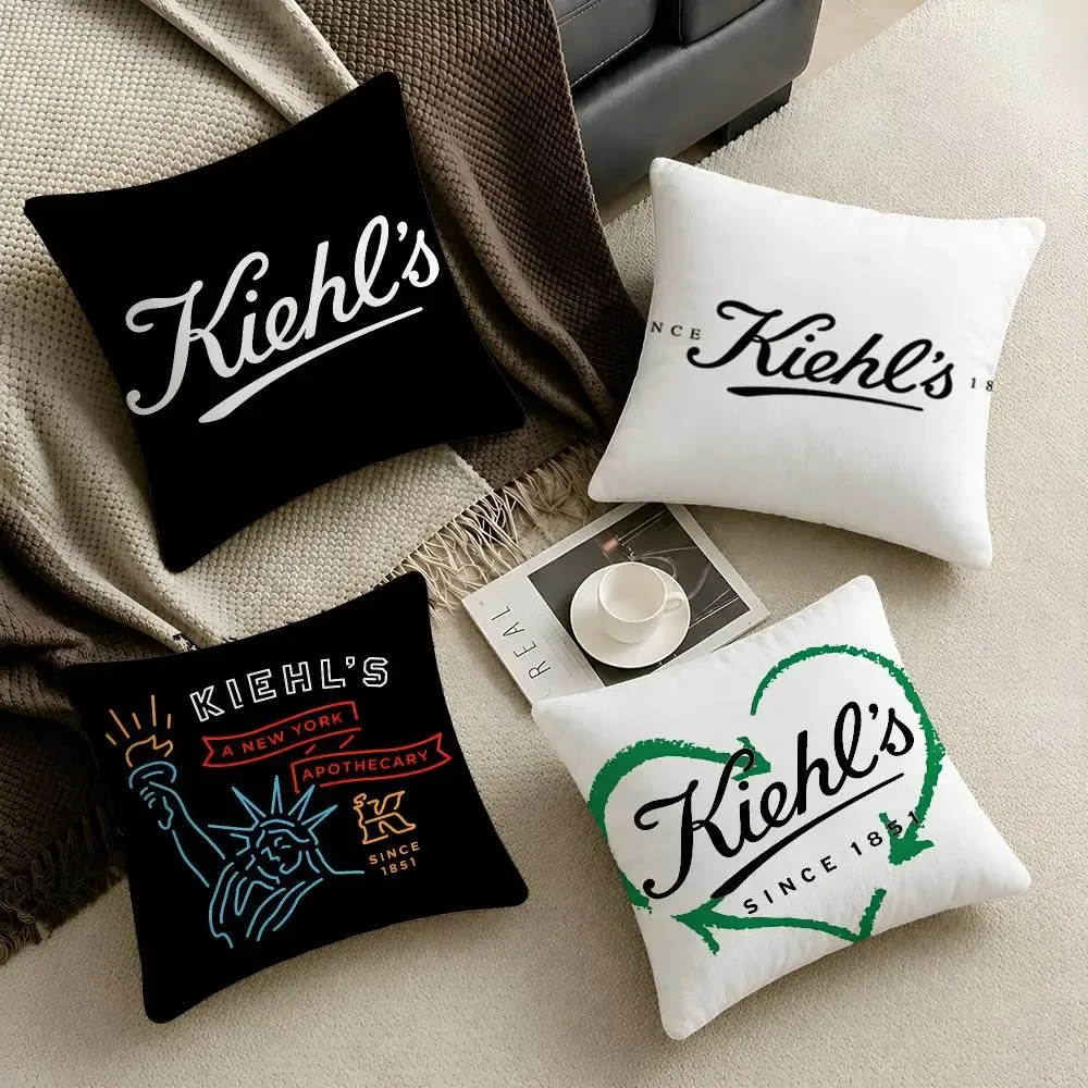 Skincare K-Kiehls-S Facial Care Cushion Cover  Throw Pillow Soft Short Plush Cozy Durable Colorfast  Sofa Bedroom HomeDecor Gift
