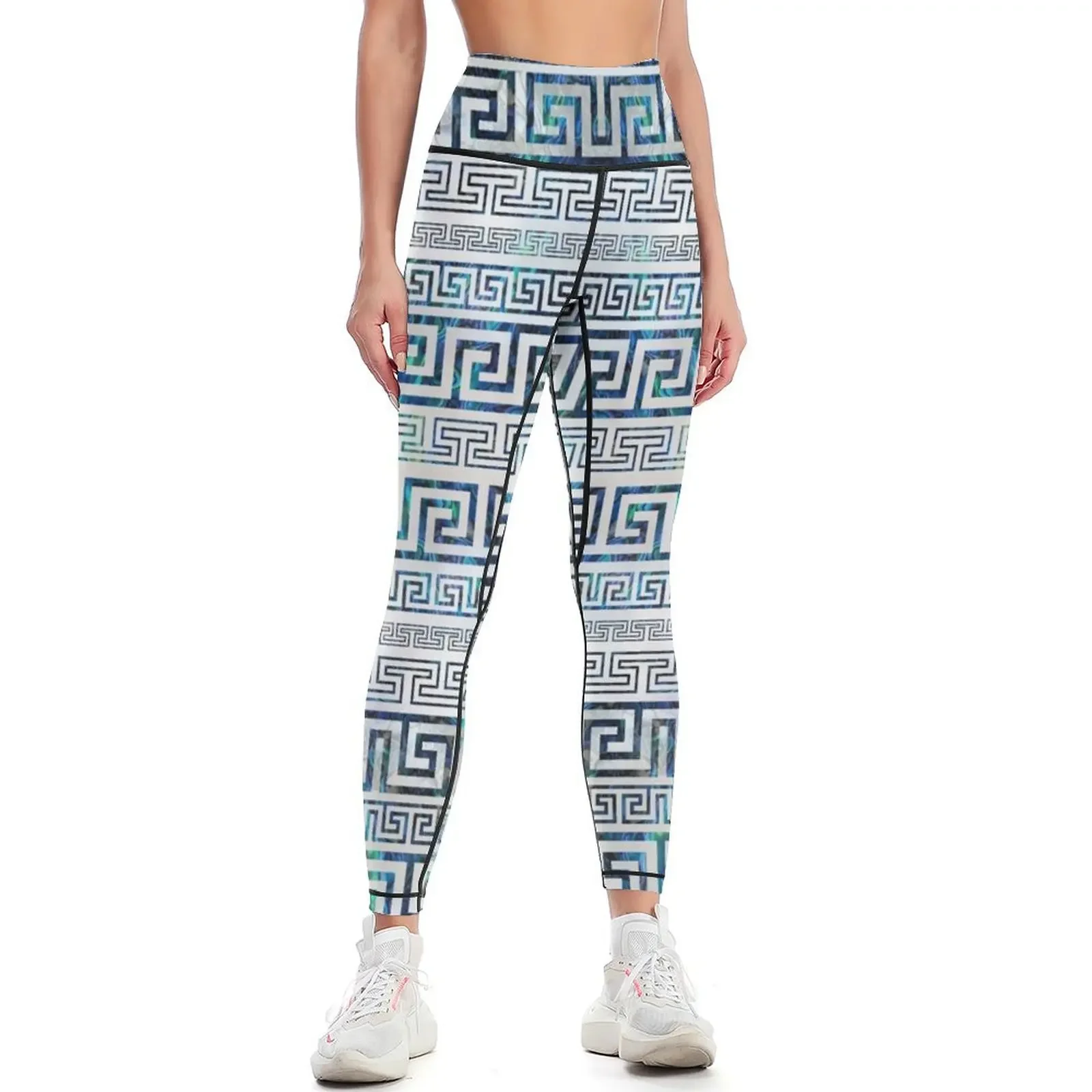 

Greek Meander Pattern - Greek Key Ornament Leggings workout shorts Fitness woman Golf wear Women's gym Womens Leggings