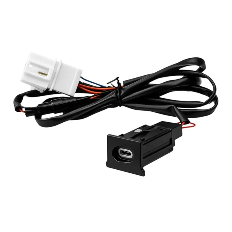 B04C-Phone Outlet Power For VW Passat 2011-2015 Car Fast Charging Port Adapter Cable 80Cm PD Car TYPE-C Socket