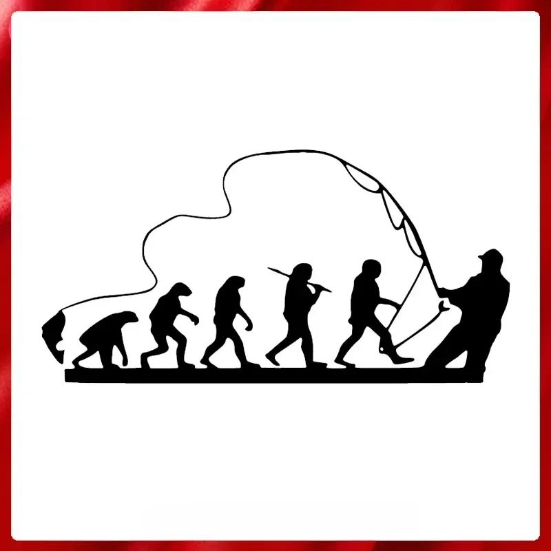 

JPCT die-cutting fisherman evolution sticker for racing cars, body bumpers, Fishing car stickers pvc 50cmx25cm