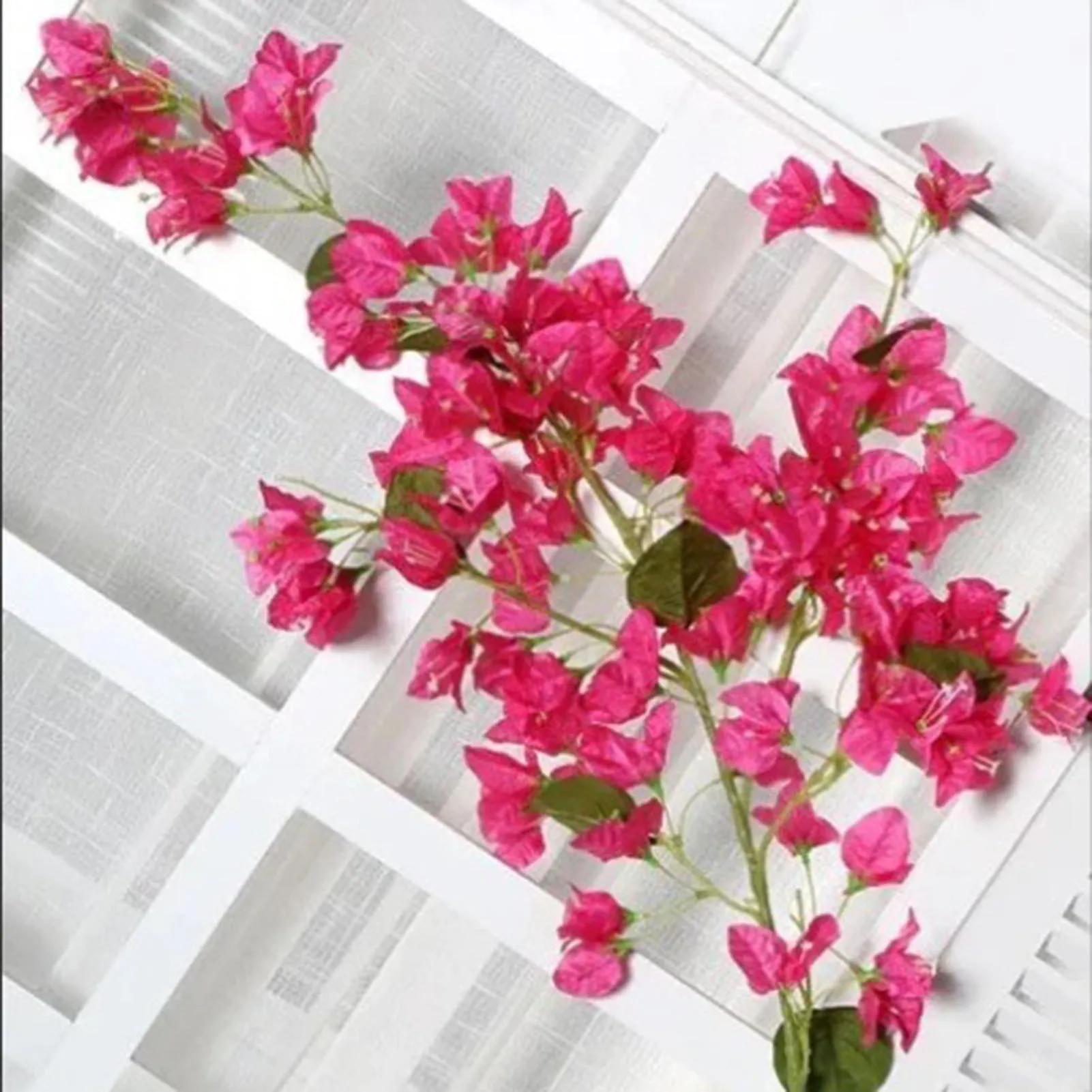 120cm Artificial Silk Bougainvillea Branches Faux Rose Red Bougainvillea With Iron Wire Stems For Wedding Decoration