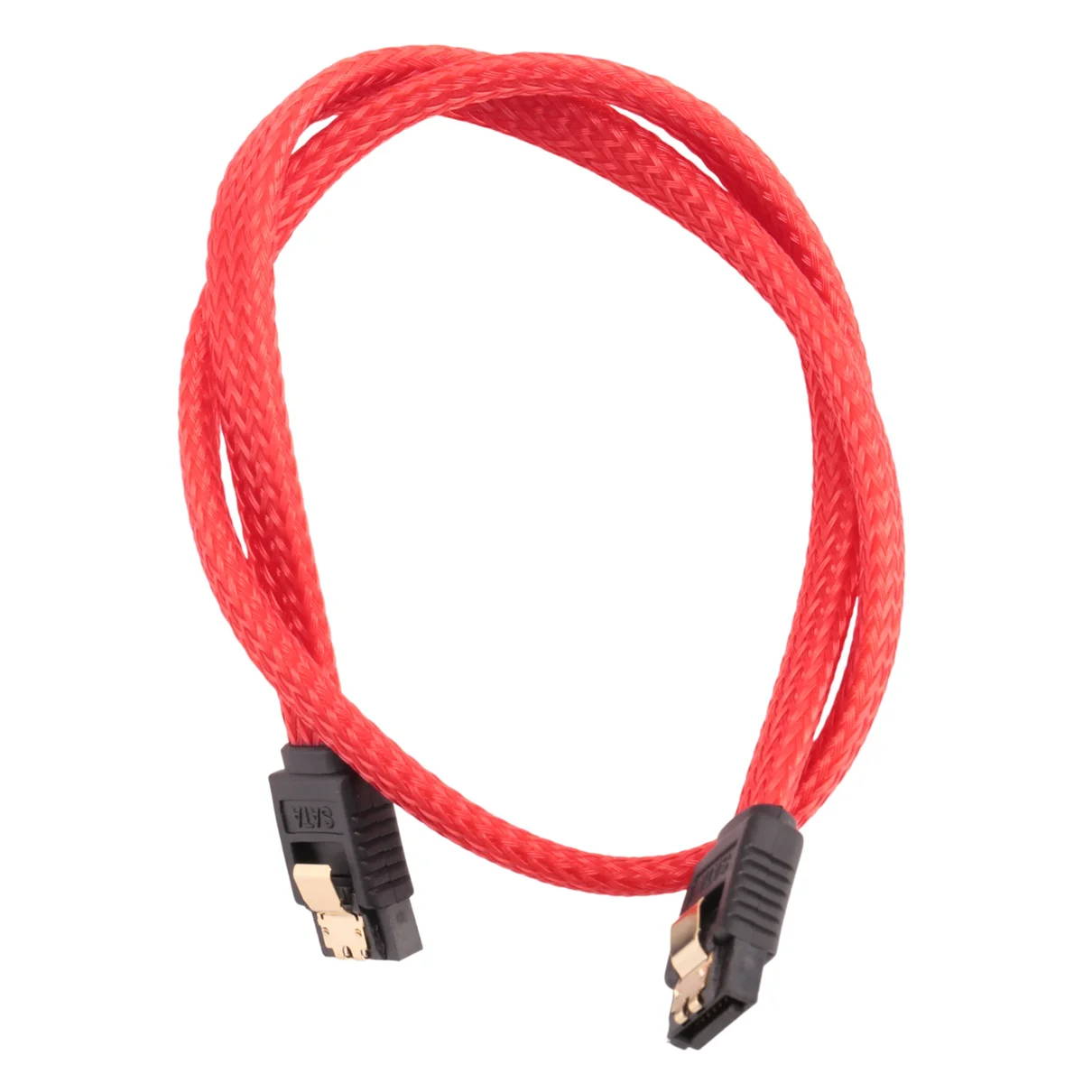 50CM SATA 3.0 III SATA3 7pin Data Cable 6Gb/s SSD Cables HDD Hard Disk Data Cord with Nylon Sleeved Premium Version(Red)