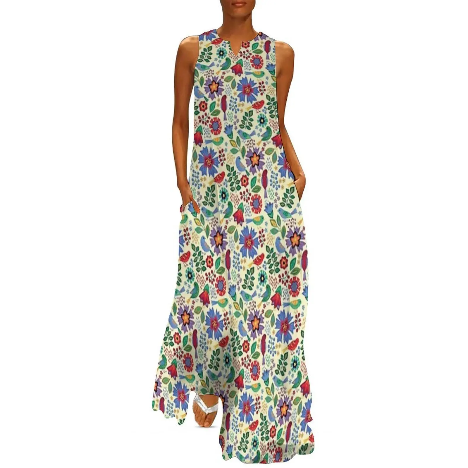 

Songbirds Yellow Long Dress Women's summer dresses Cocktail of dresses Dress women dresses for official occasions