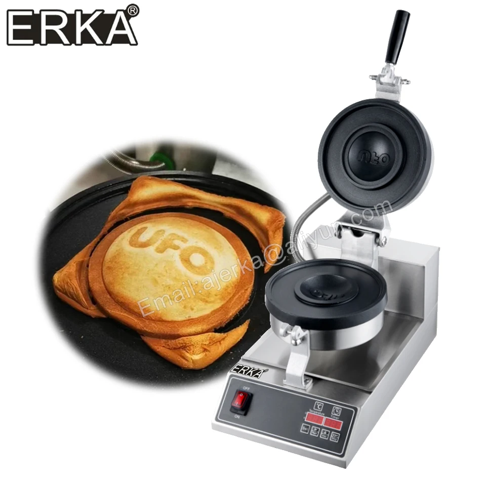 ERKA  Hot Press UFO Burger Toaster Ice Cream Burger maker with Crash Pearl Sandwich Non-Stick Double-sided Heating breakfast