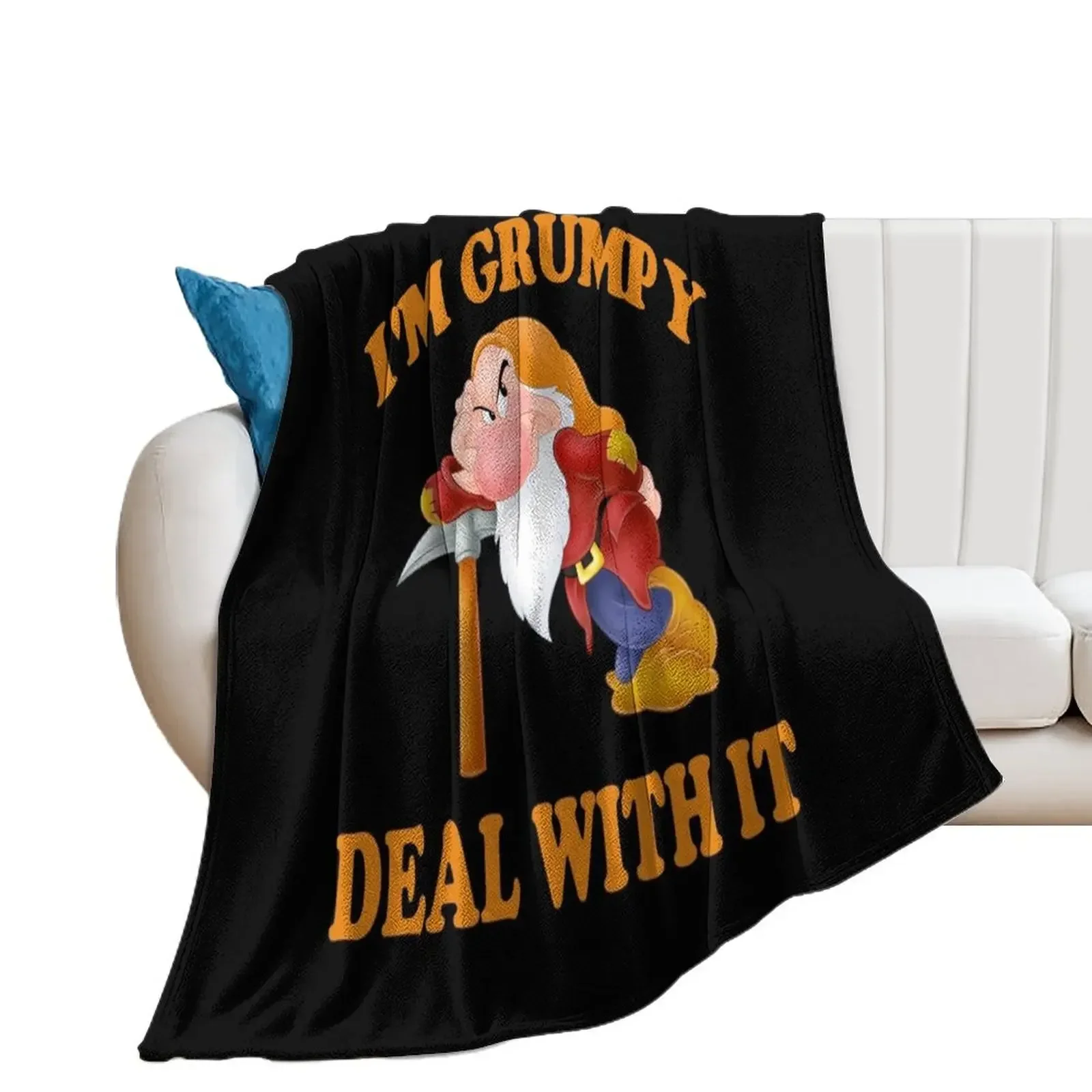 

I'M GRUMPY Deal With It Portrait Throw Blanket Blankets Sofas Of Decoration Heavy Blankets