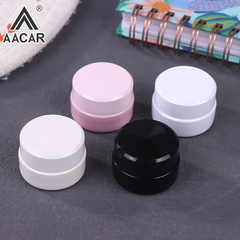 1/4PCS 3g พลาสติกเล็บเครื่องสําอางค์คอนเทนเนอร์ Jar ขนาดเล็กตัวอย่างครีมหม้อเล็บเจลผงแต่งหน้าโลชั่นเครื่องมือ