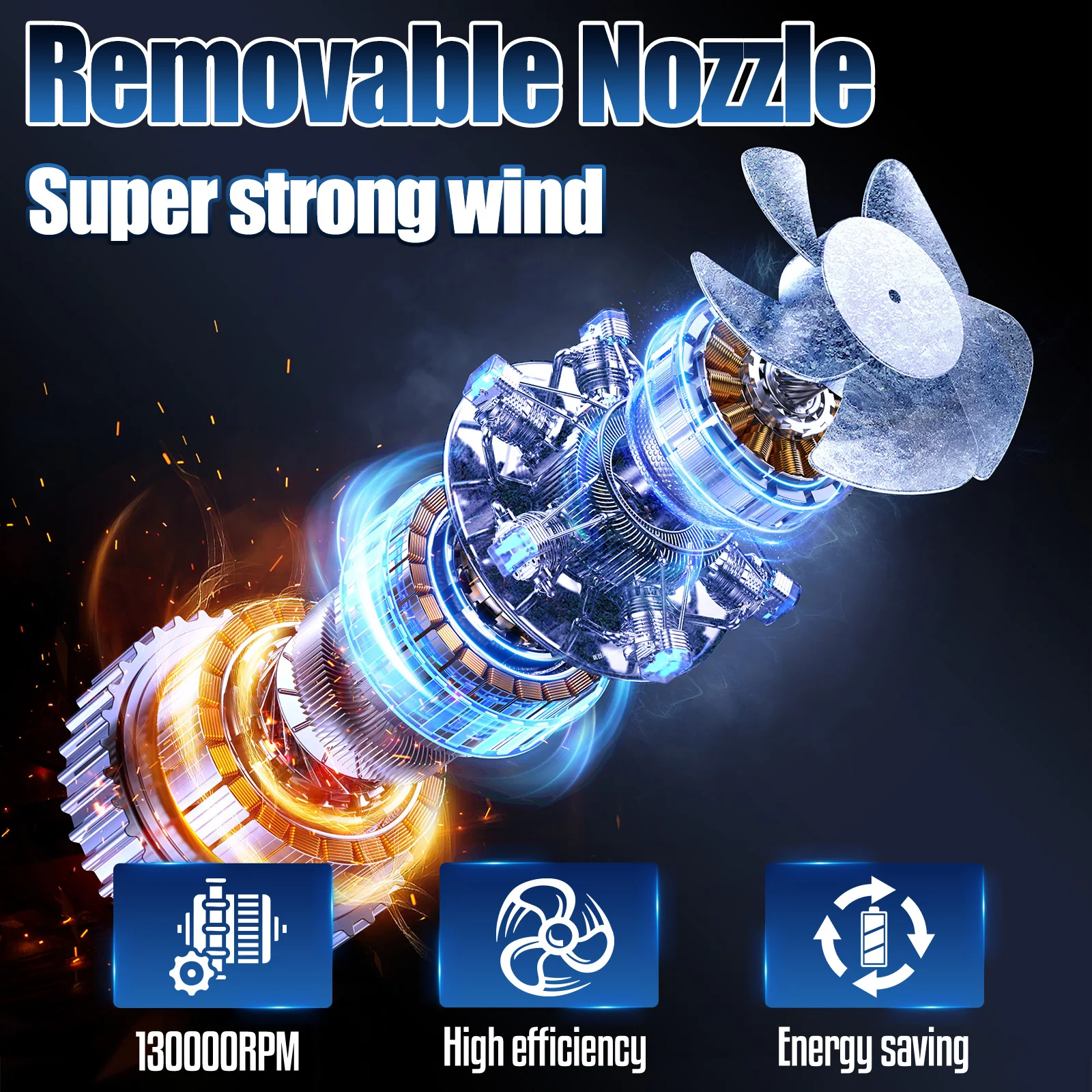 Souffleur air puissant منفاخ هواء قوي مسدس هواء أداة متعددة مروحة عنيفة للكمبيوتر/لوحة المفاتيح/المنزل/الحديقة/منفضة هواء لتنظيف السيارة #6