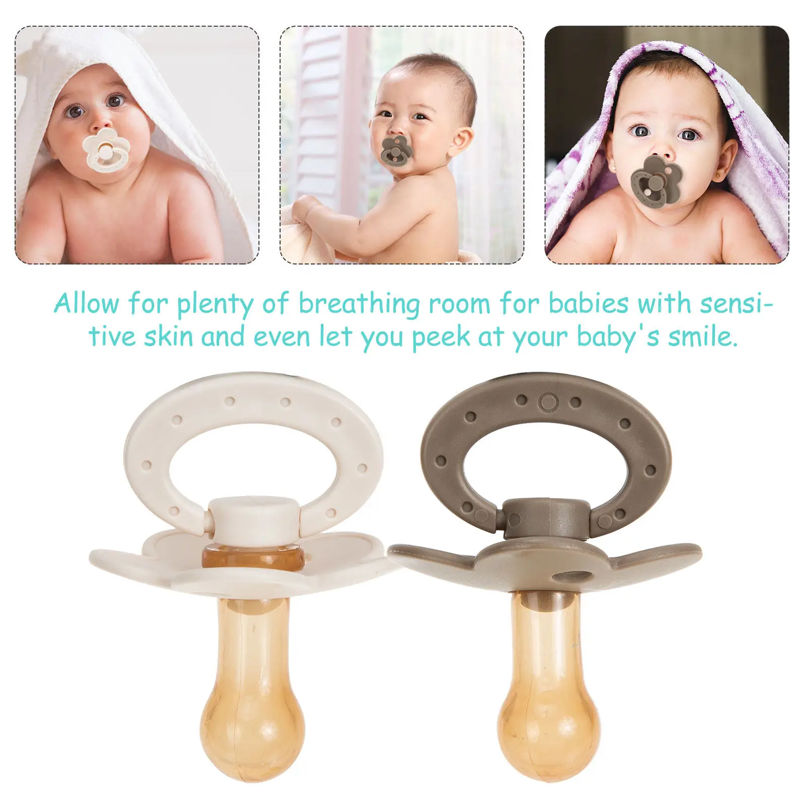 

Набор из 2-х силиконовых пустышек для новорожденных: мягкие, в форме цветка, для успокоения и сна младенцев и малышей