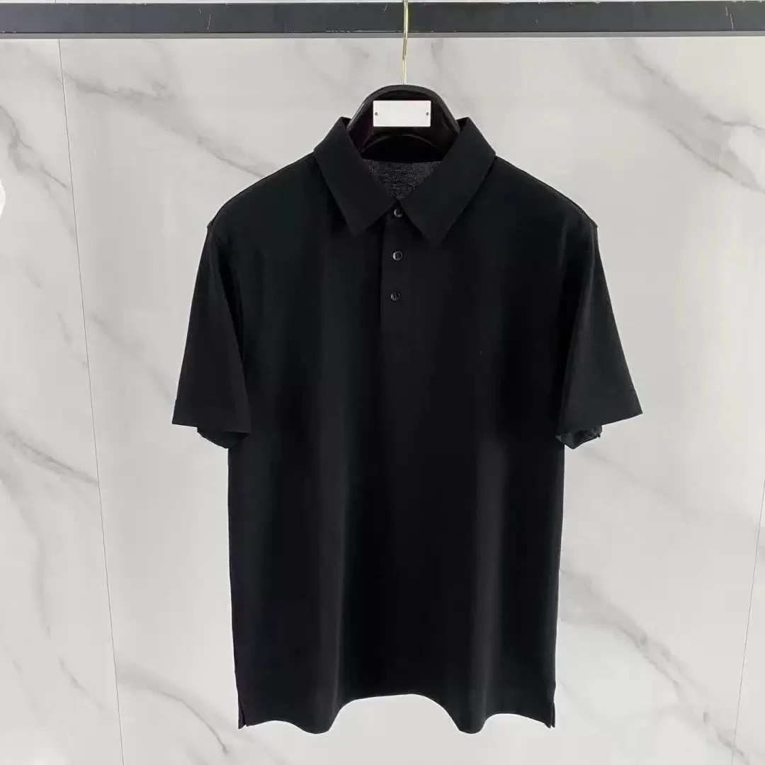 Italy BC Business Embroidery Old Money Style Men's Lapel Short Sleeve Casual POLO Shirt