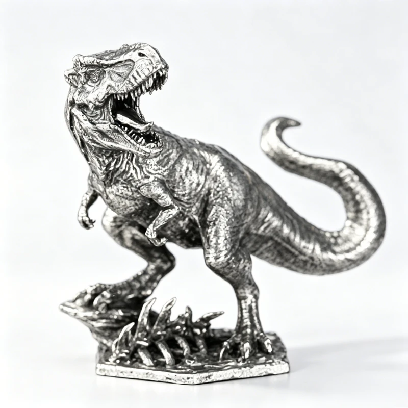 Metal Dinosaur Figurines Miniature Model New T-Rex Dilophosaurus Eoraptor Troodon For Desktop Car Interior Chess Decor