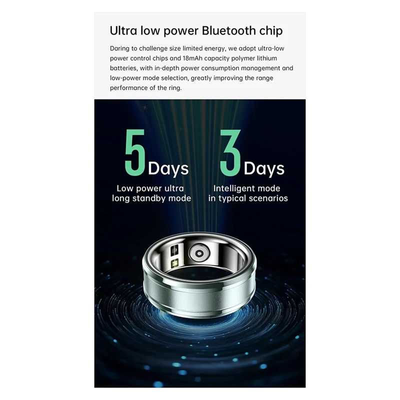 Smart Ring NFC Fitness Tracker With Body Temperature For Video Scrolling Page Flipping A