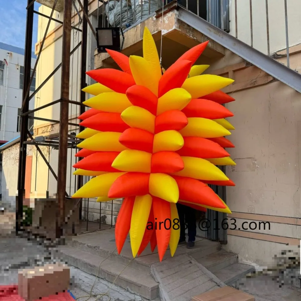 كرات برتقالية عملاقة قابلة للنفخ بطول 3 أمتار مع أضواء LED لمرحلة الحفلات وعروض المهرجانات وديكورات أحداث النادي