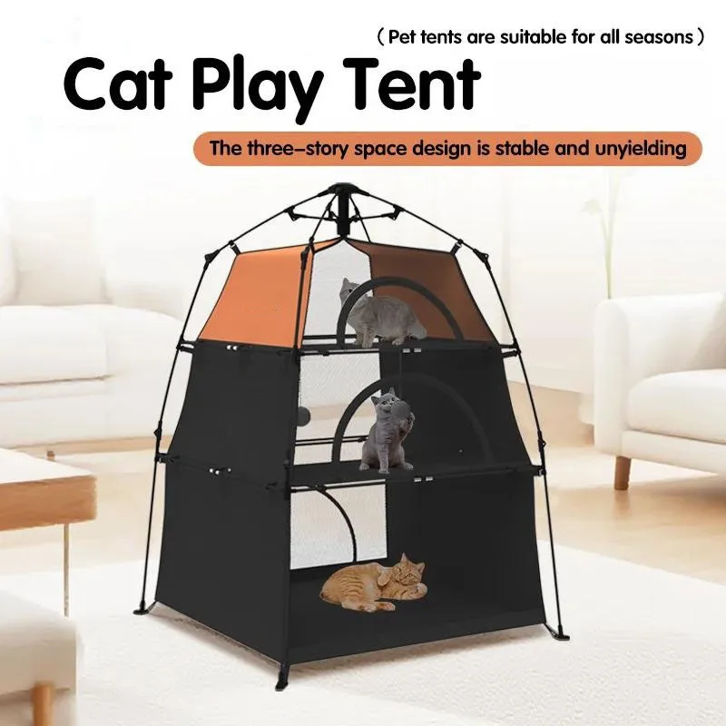 Customized pet tent, universal cat nest in all seasons, outdoor breathable foldable multi-layer cat tent in summer