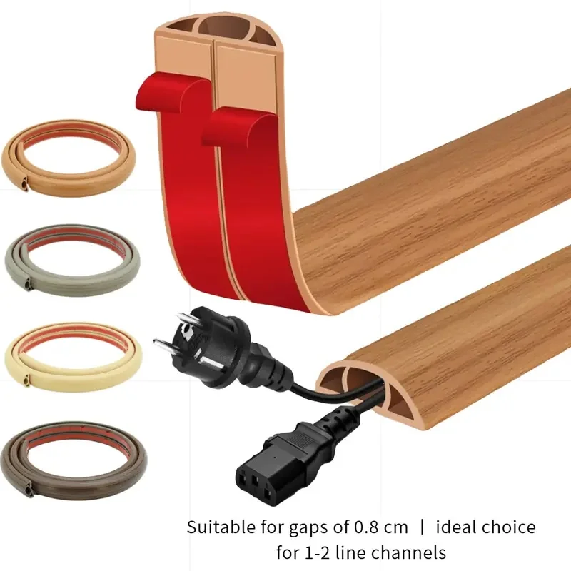 1PC 1m/39.37inFlexible Floor Cable Duct, Self-adhesive, Pvc Floor Cable Protection, Cable Bridge, Cable Duct, Cable Hide