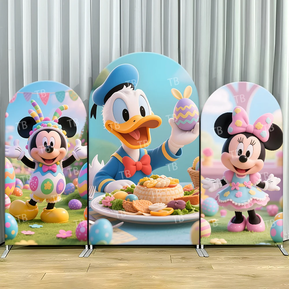 

TB Disney Mickey Mouse and Friends Arch Backdrop Cover for Kids Birthday Party Decor Photograph Background Wall Baby Shower Prop